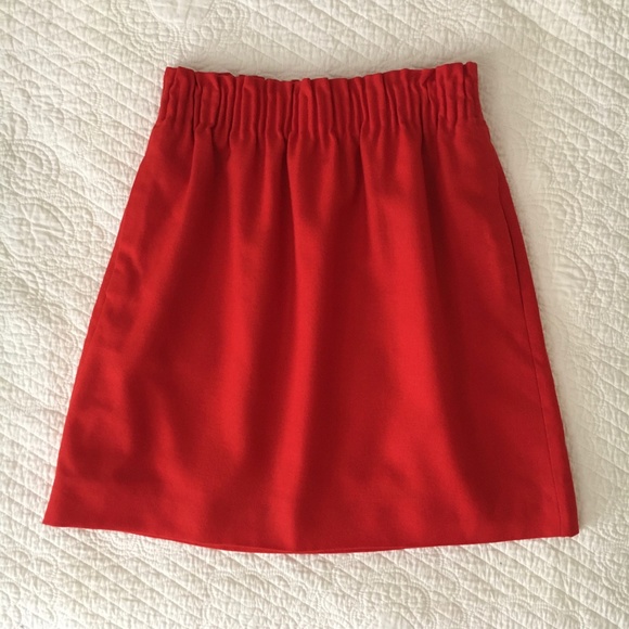 J.Crew Sidewalk Skirt Mini Wool Blend w/ Pockets Red Women's Size 00 - Picture 2 of 10